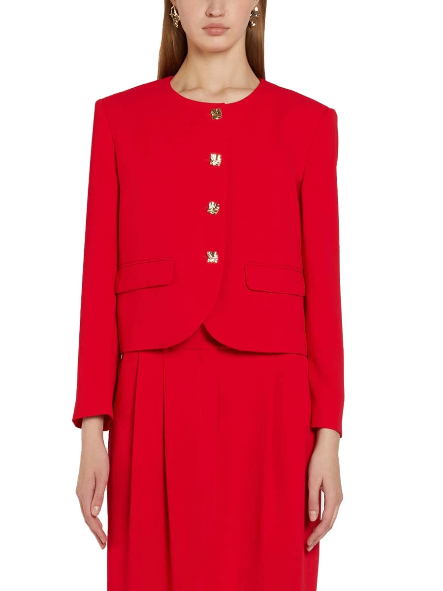 GIACCA CORTA CON BOTTONI GIOIELLO DONNA ROSSO