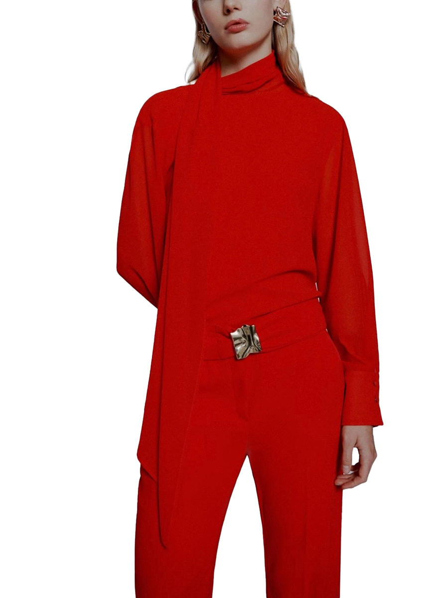 BLUSA IN GEORGETTE CON SCIARPINA DOLCEVITA DONNA ROSSO