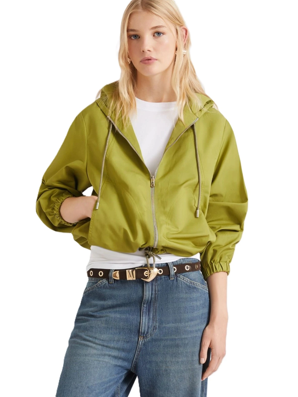 GIACCA IMPERMEABILE CON ZIP DONNA VERDE