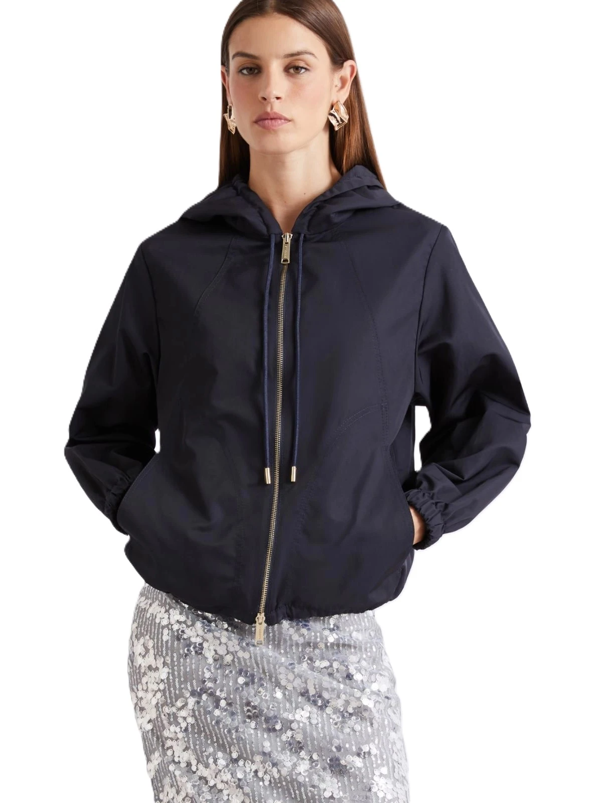GIACCA IMPERMEABILE CON ZIP DONNA BLU