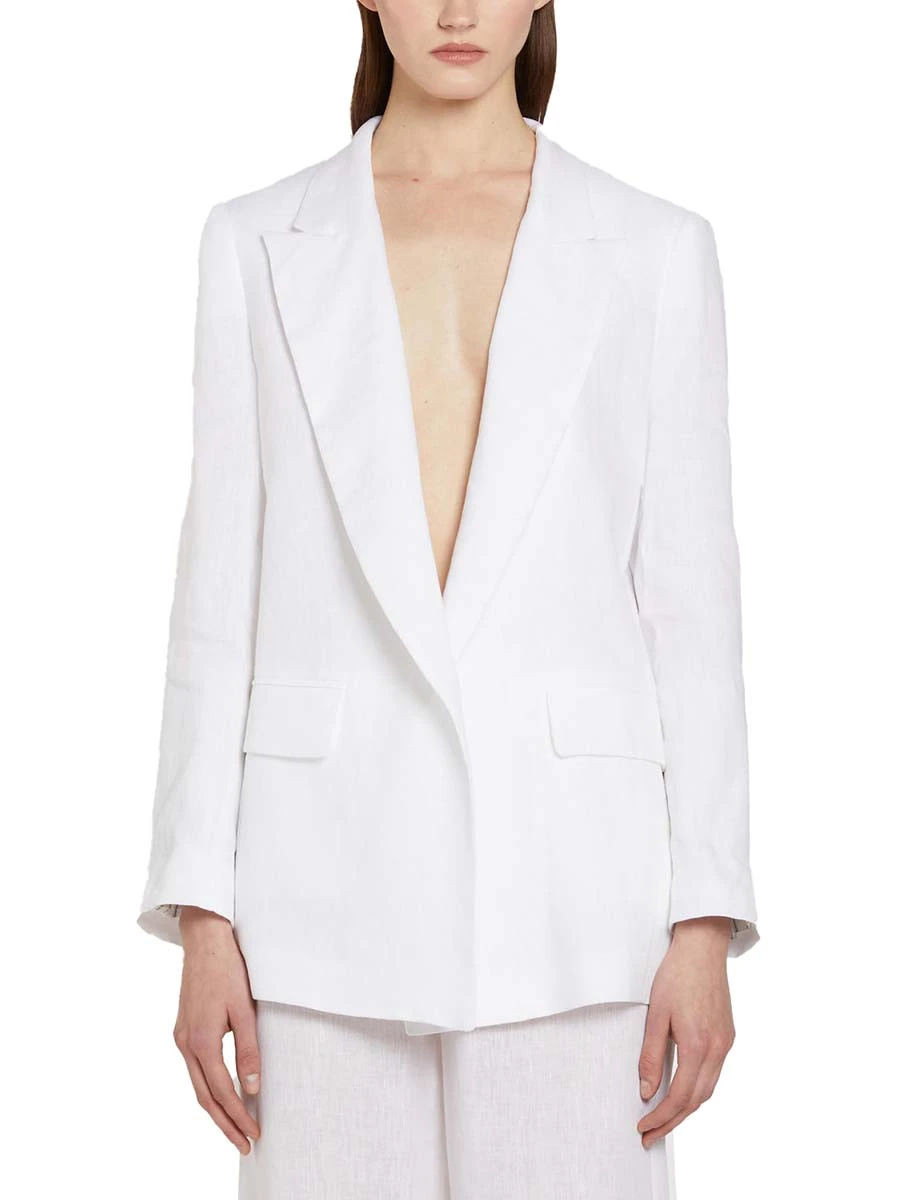 BLAZER CON FODERA MANICHE A CONTRASTO DONNA BIANCO