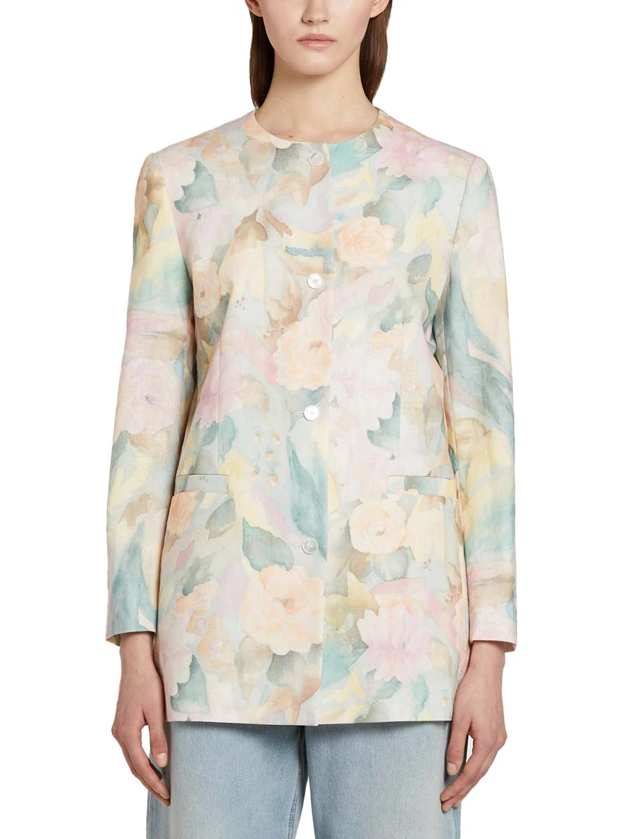 GIACCA CORTA COLLO STONDATO DONNA AZZURRO