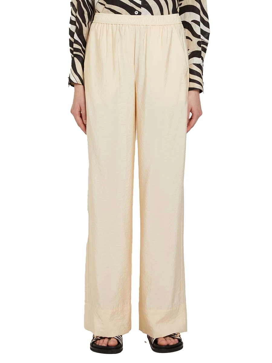 PANTALONI A PALAZZO CON VITA ELASTICIZZATA DONNA BIANCO