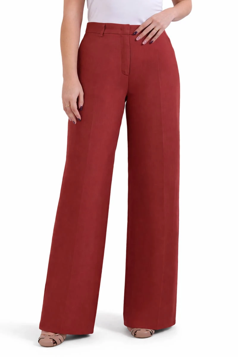 PANTALONI PALAZZO CON TASCHE POSTERIORI DONNE  ROSSO