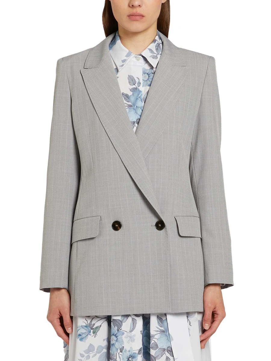 BLAZER DOPPIOPETTO E TASCHE LATERALI DONNA GRIGIO