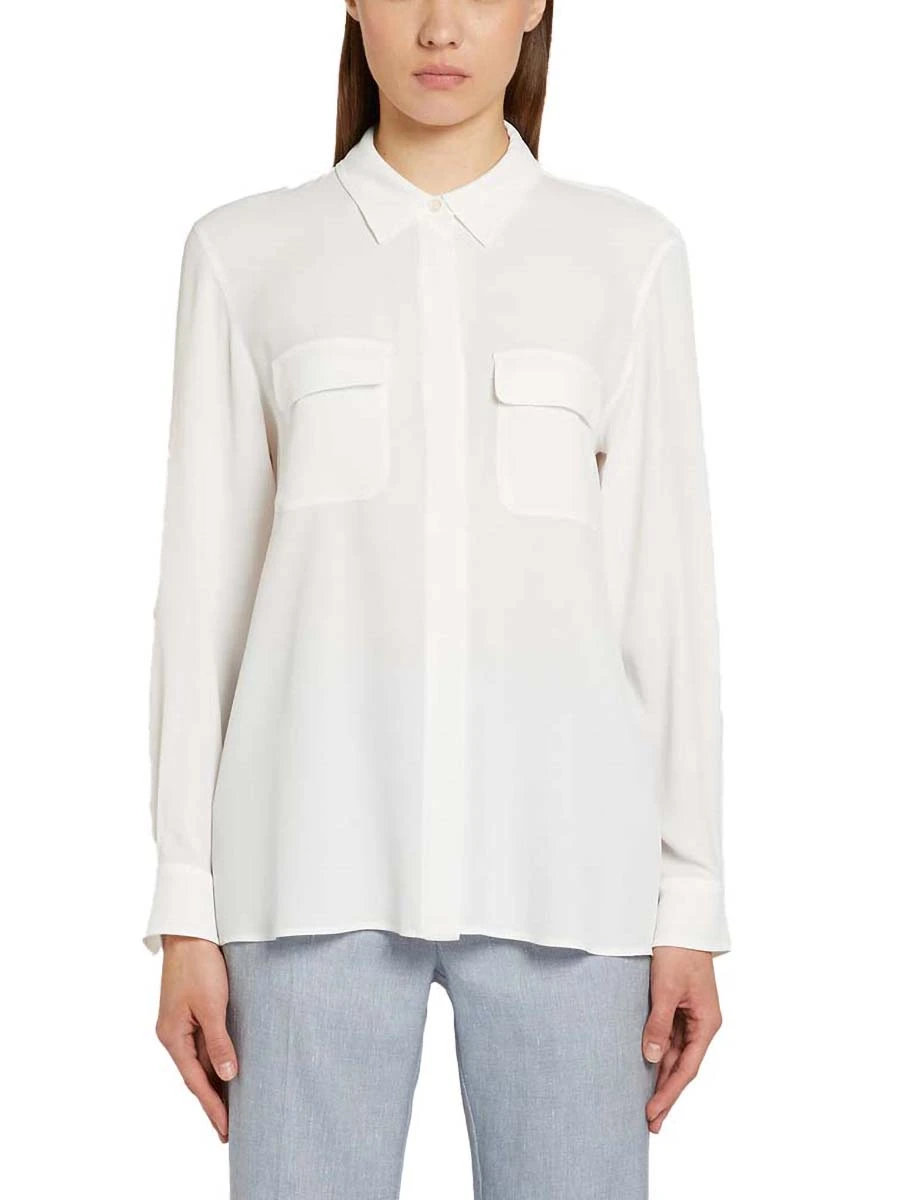 CAMICIA ABBOTTONATURA NASCOSTA DONNA BIANCO