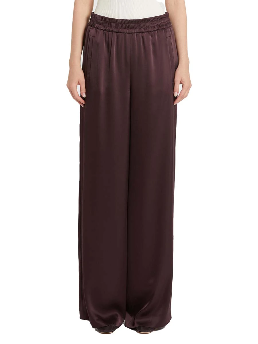 PANTALONE PALAZZO SATIN DONNA BORDEAUX