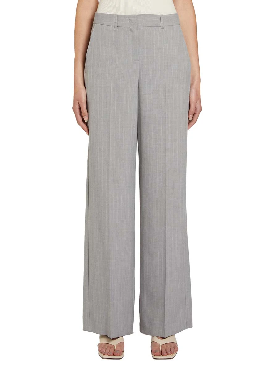 PANTALONI PALAZZO CON PIEGA STIRATA DONNA GRIGIO
