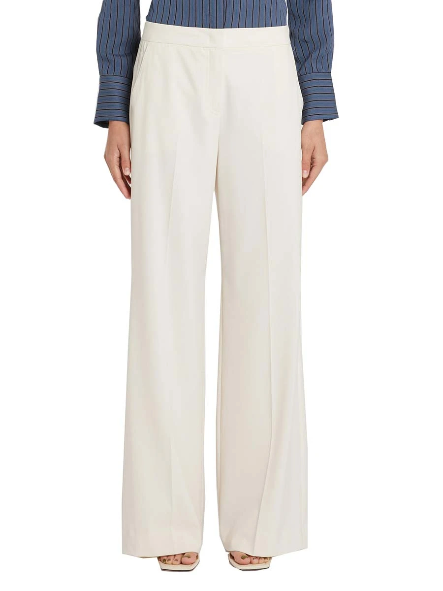 PANTALONI SIGARETTA CON PIEGA STIRATA DONNA BIANCO