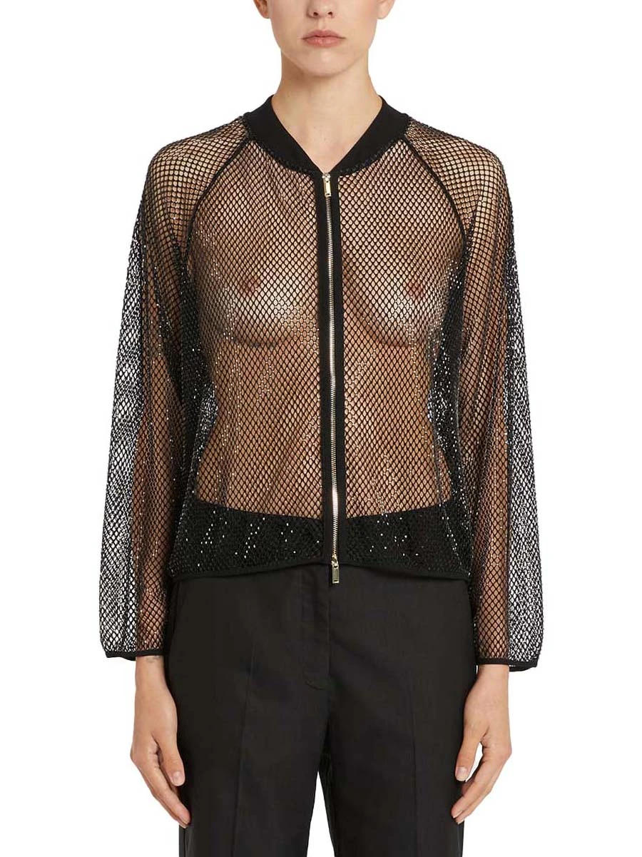 GIACCA CORTA TRASPARENTE DONNA NERO