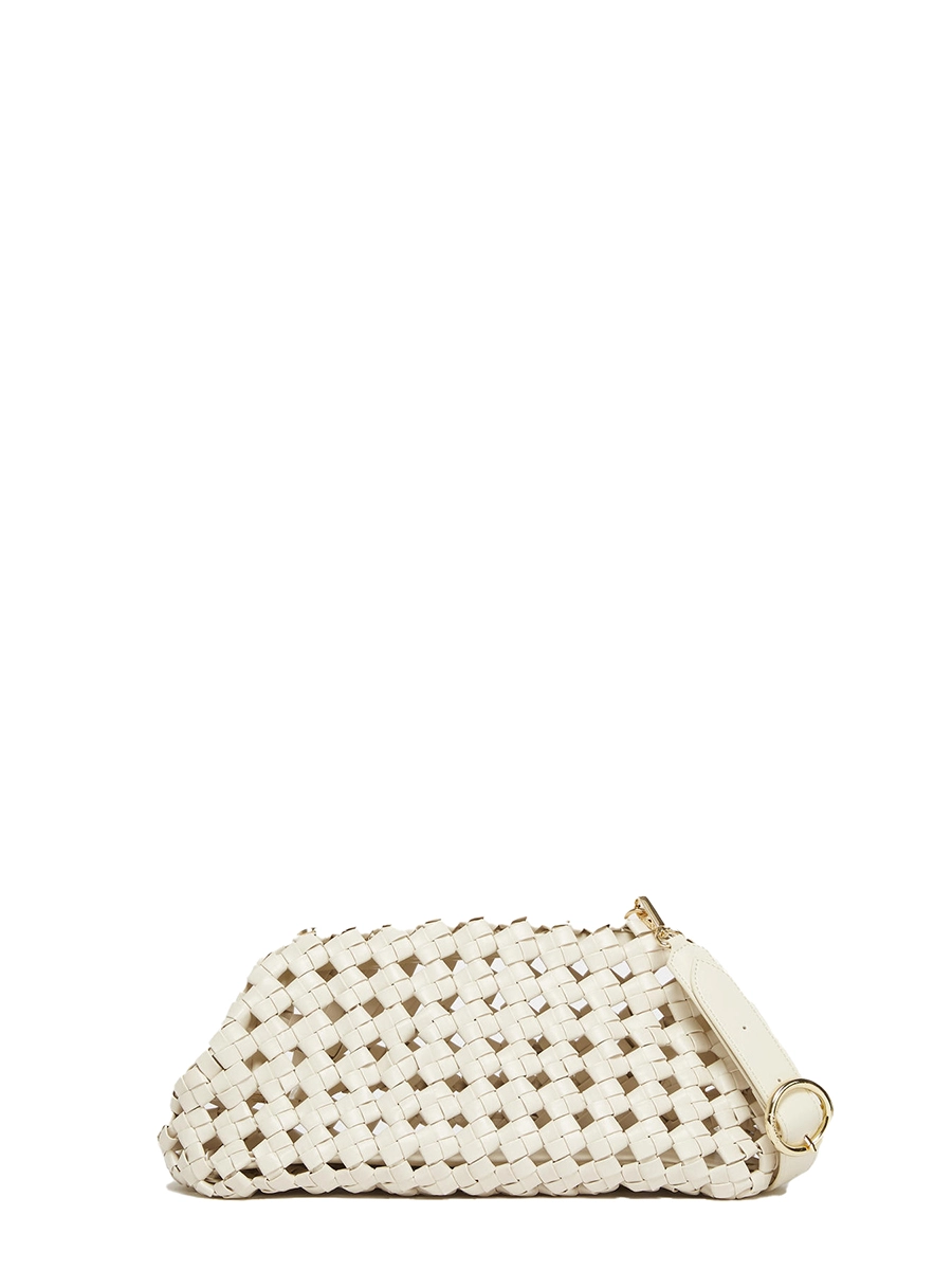 POCHETTE TESSUTO INTRECCIATO DONNA BIANCO