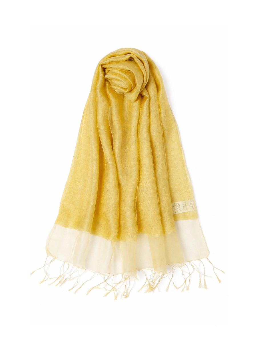 STOLA IN SETA E VISCOSA DONNA GIALLO