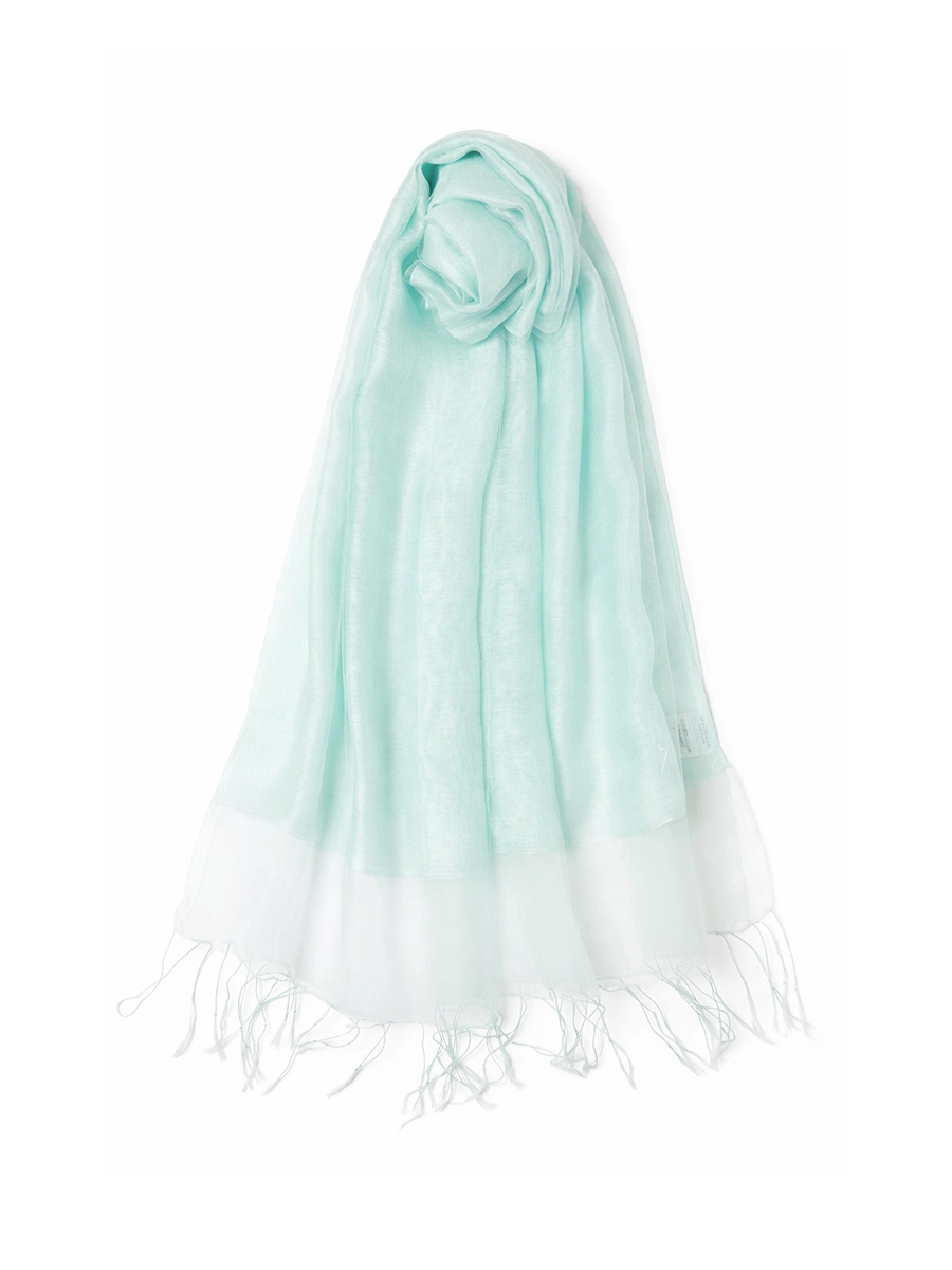 STOLA IN SETA E VISCOSA DONNA TURCHESE