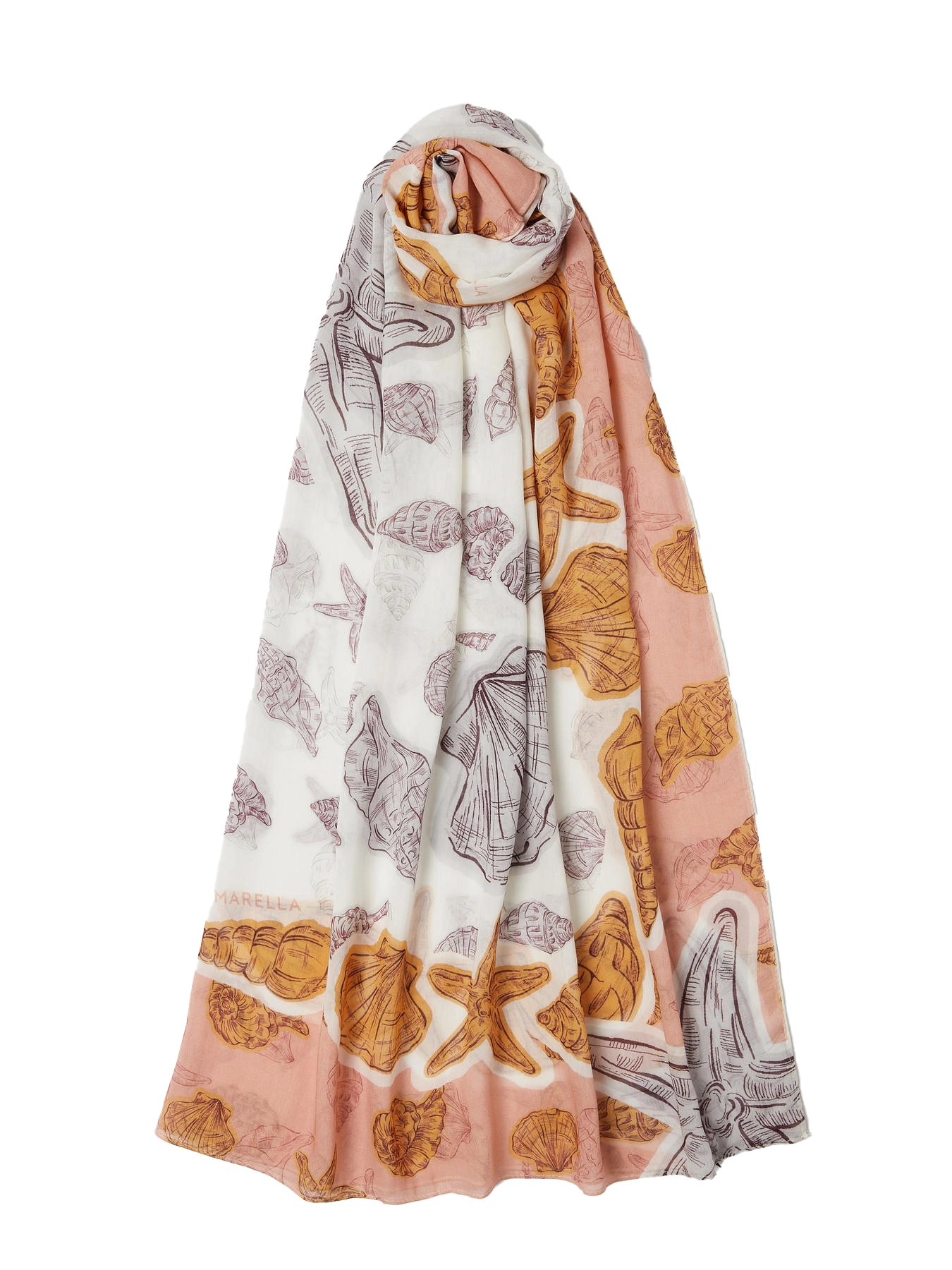 STOLA IN MISTO SETA CON STAMPE DONNA BIANCO