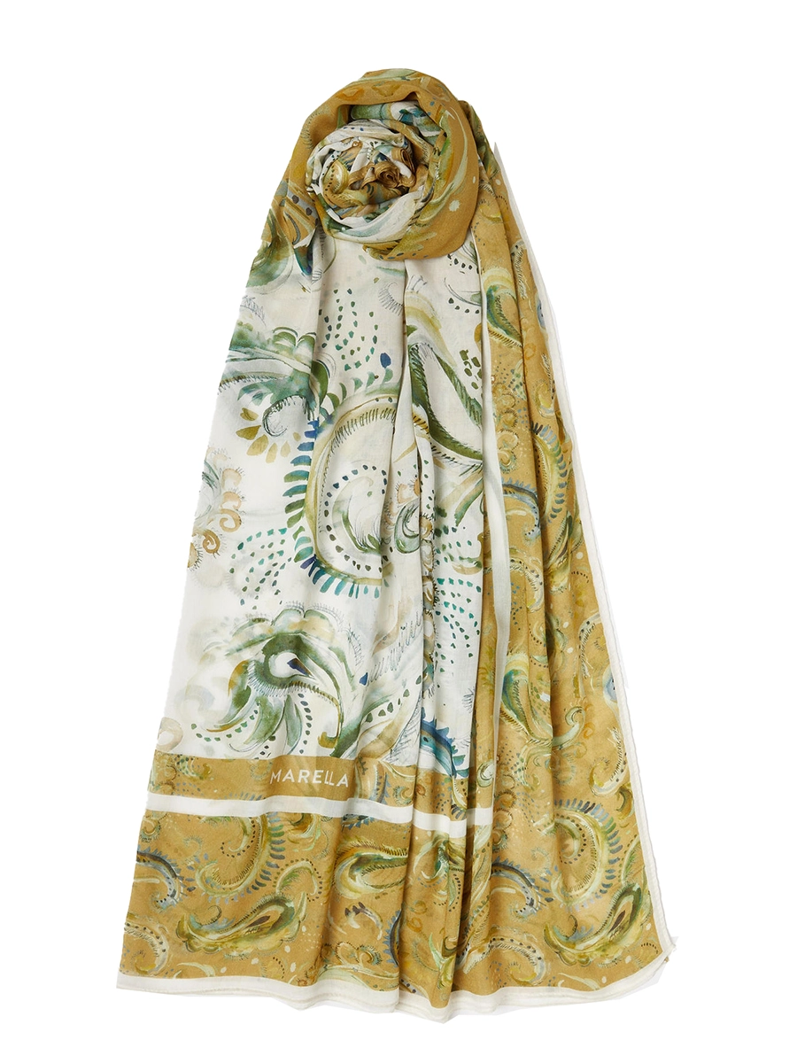 STOLA IN MISTO SETA CON STAMPE DONNA BEIGE