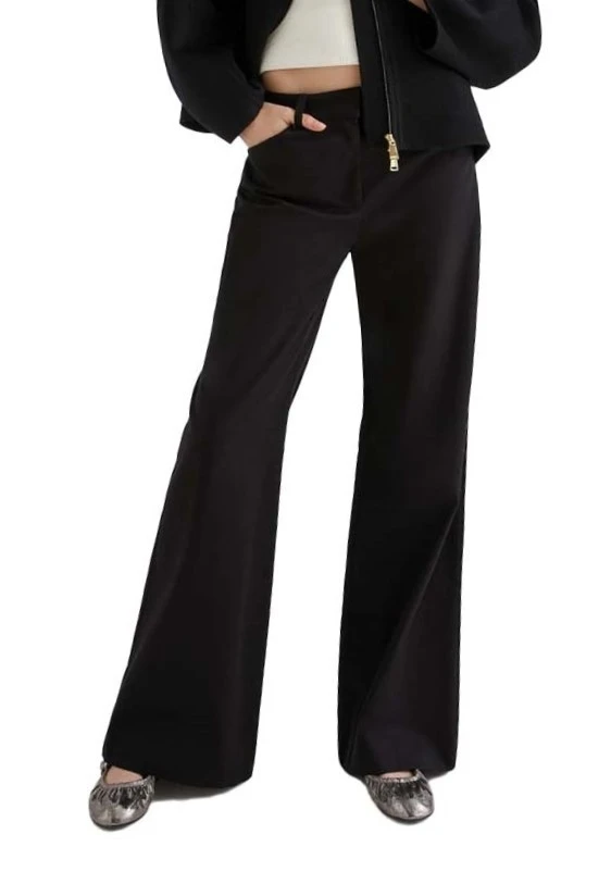 PANTALONE A PALAZZO IN COTONE DONNA NERO