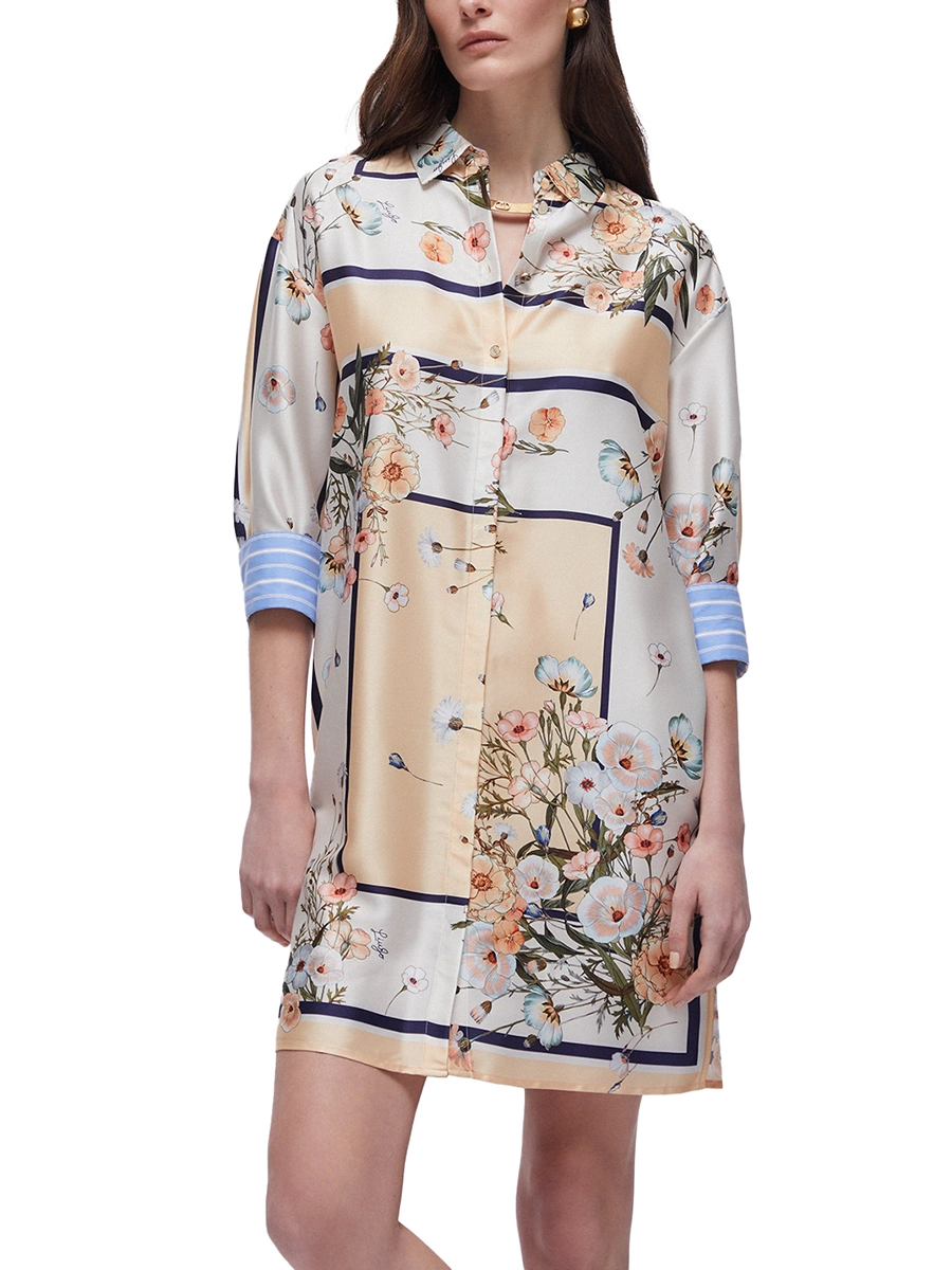 VESTITO CHEMISIER CON FANTASIA DONNA BLU