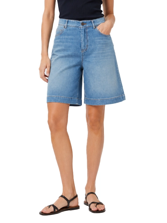 JEANS CROPPED CON TASCHINA SUL RETRO DONNA BLU