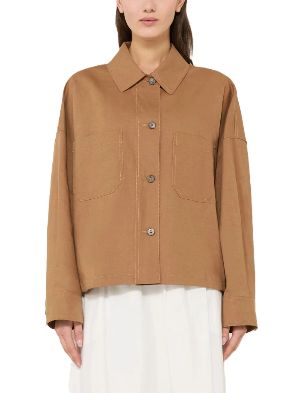 GIACCA CORTA CON SPACCHI DONNA CUOIO