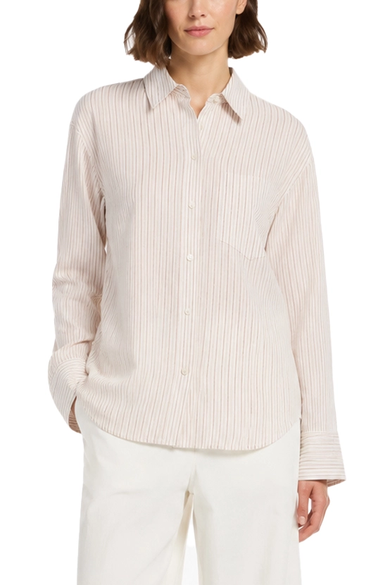 CAMICIA BOXY IN PURO LINO DONNA BIANCO