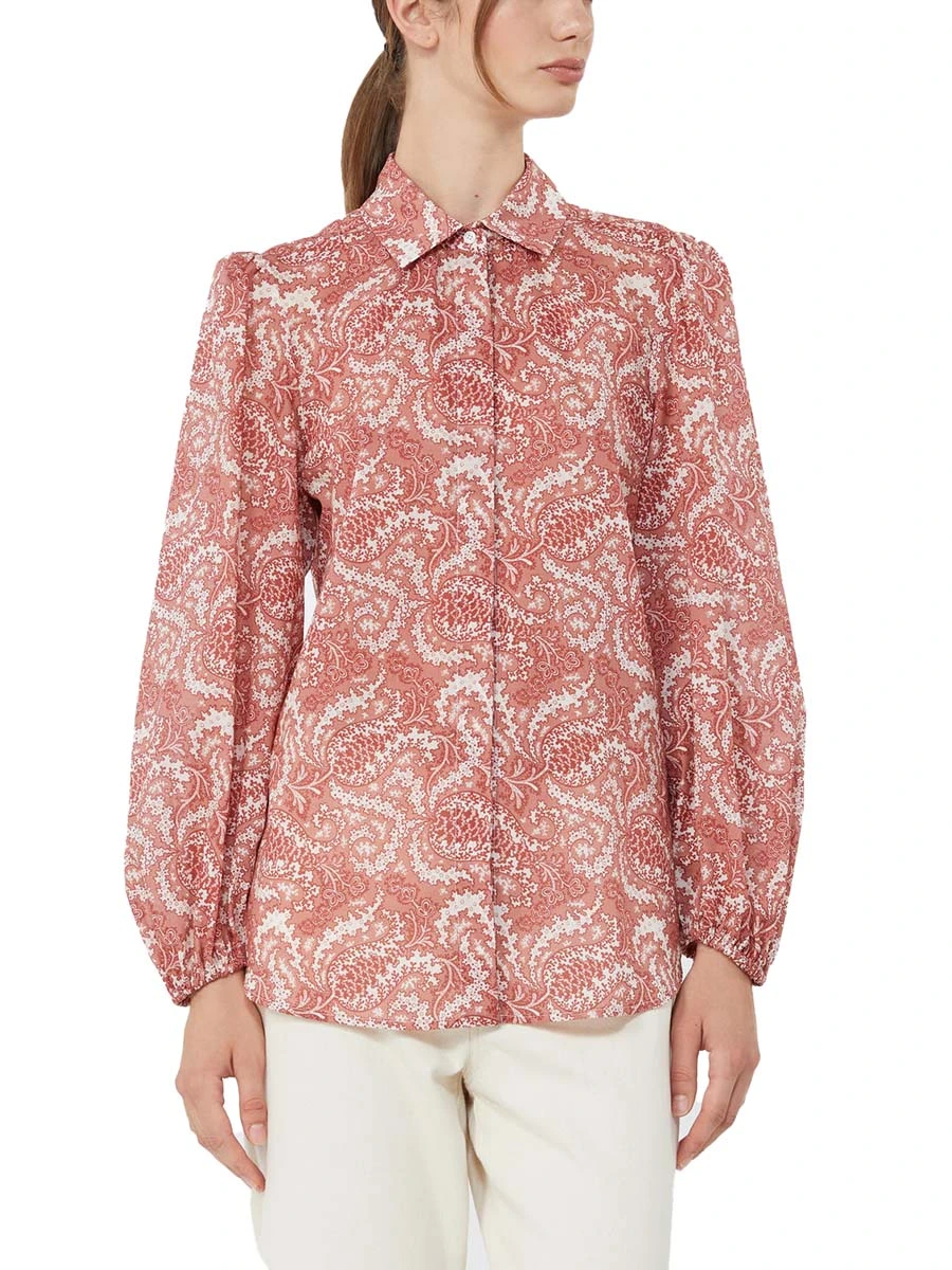 CAMICIA MANICHE A PALLONCINO DONNA ROSSO