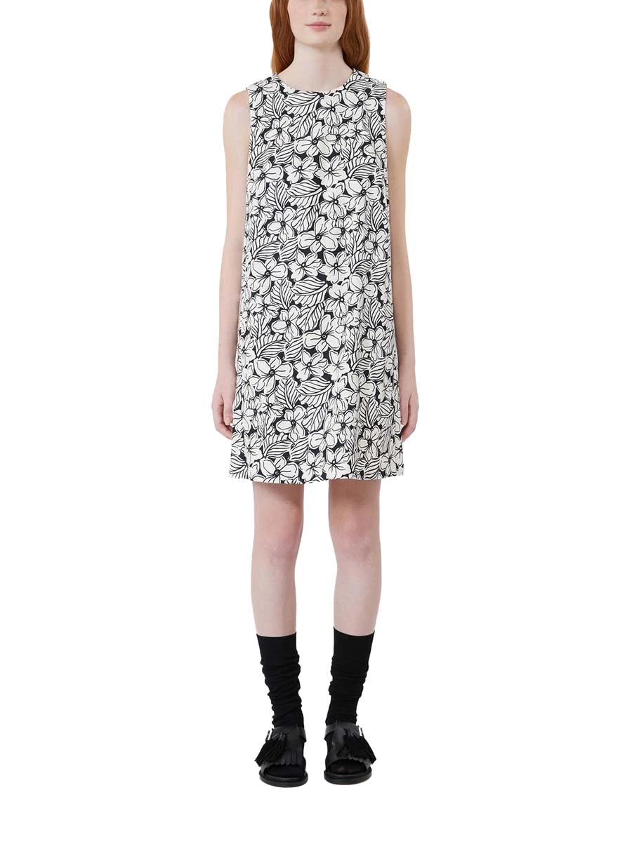 VESTITO CORTO IN STUOIA DI COTONE DONNA AVORIO