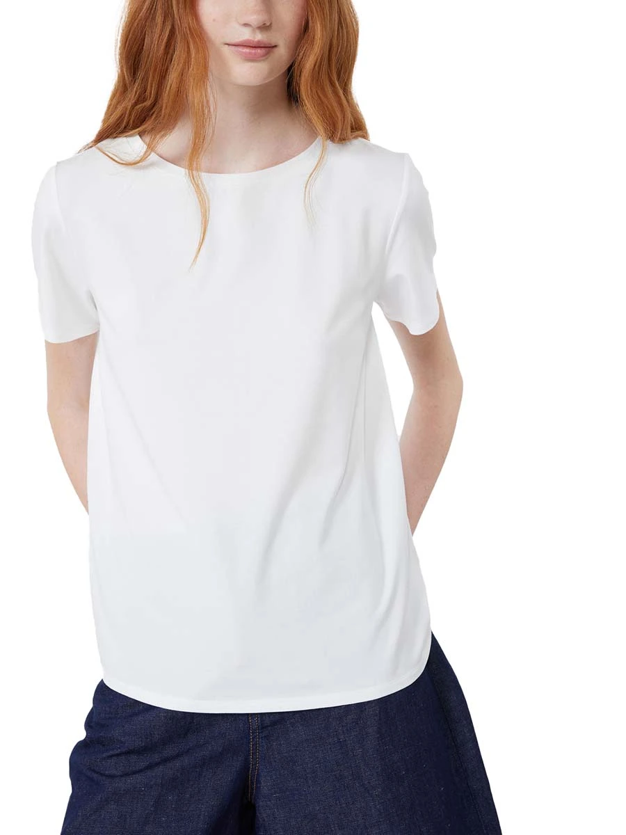 T-SHIRT MANICA CORTA SENZA DECORAZIONI DONNA BIANCO