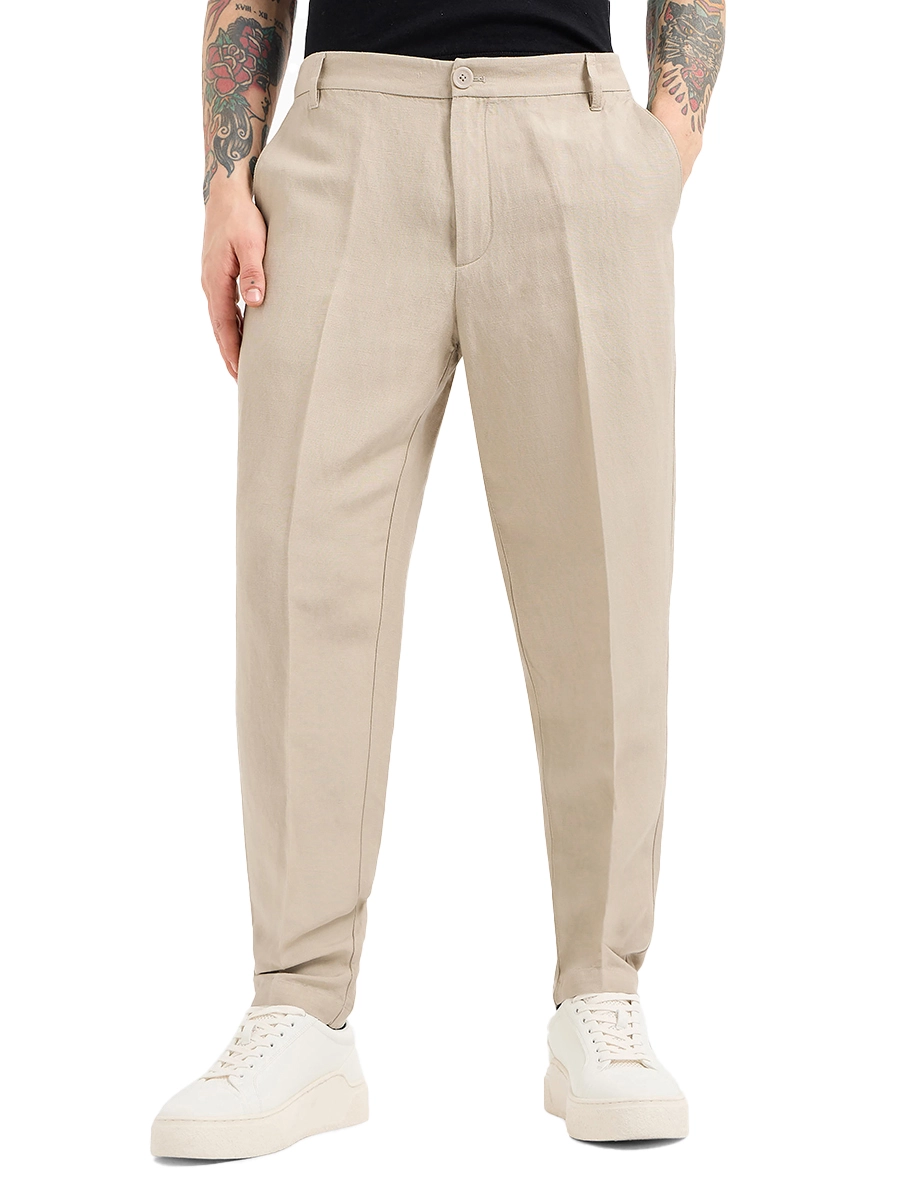 PANTALONI CHINO PIEGA STIRATA UOMO  BEIGE