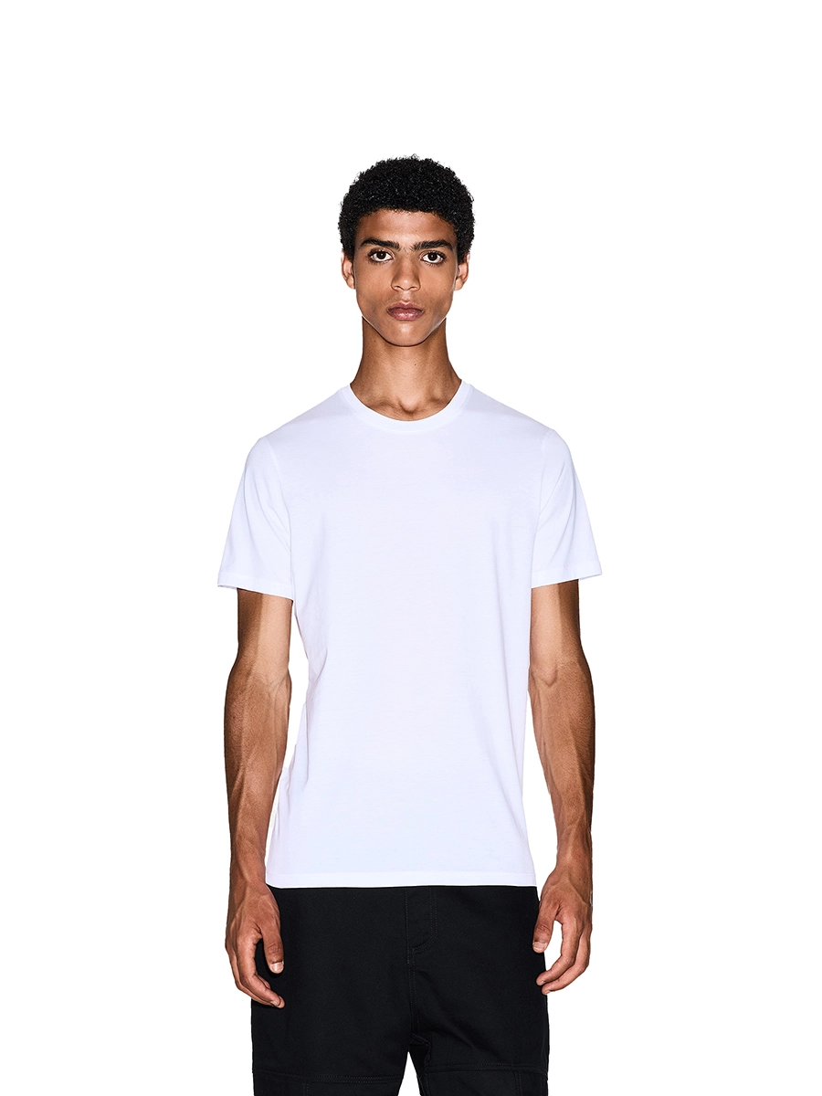 T-SHIRT MANICA CORTA CON MICRO LOGO APPLICATO UOMO BIANCO