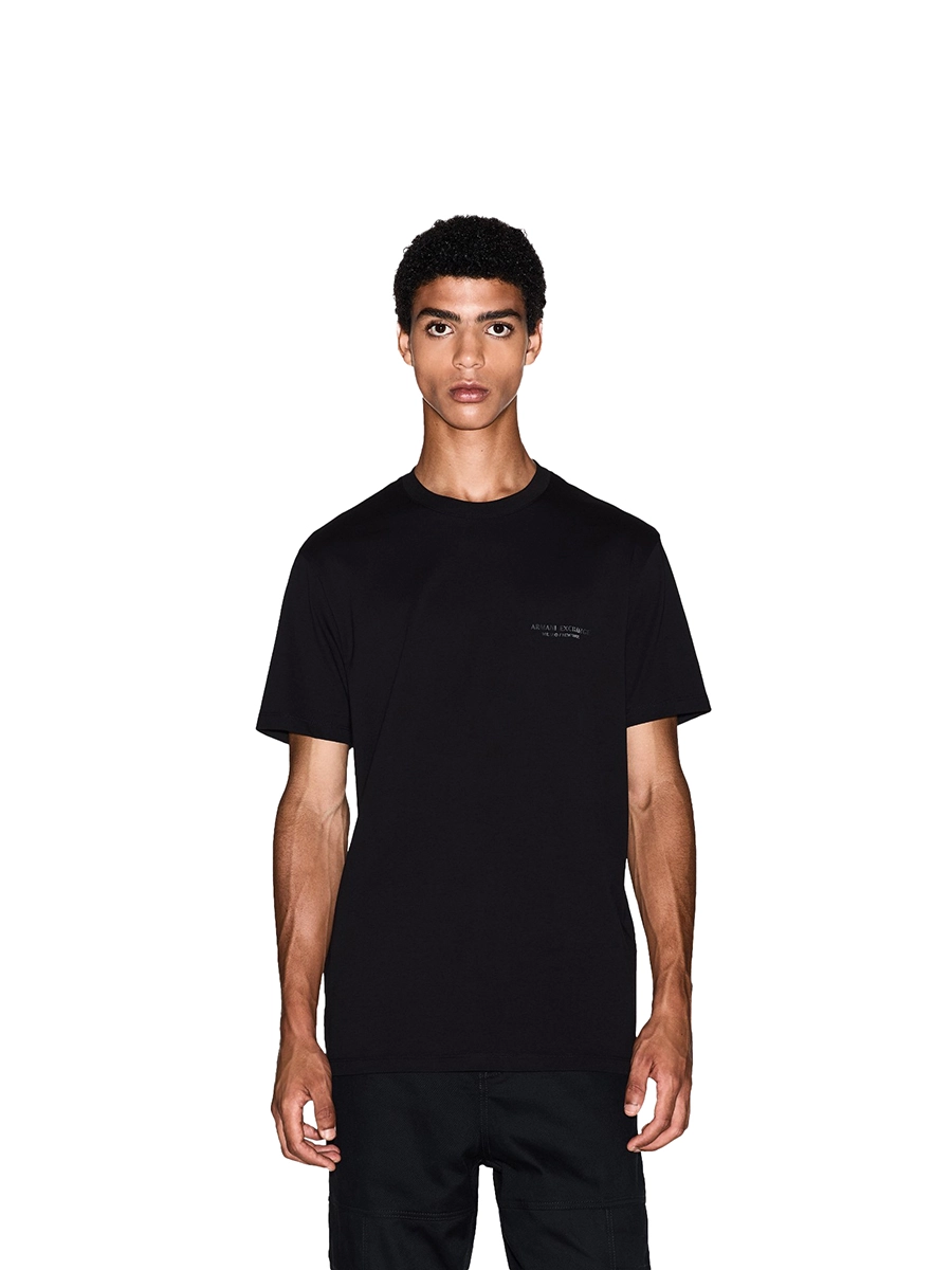 T-SHIRT MANICA CORTA CON IN COTONE CON LOGO UOMO NERO