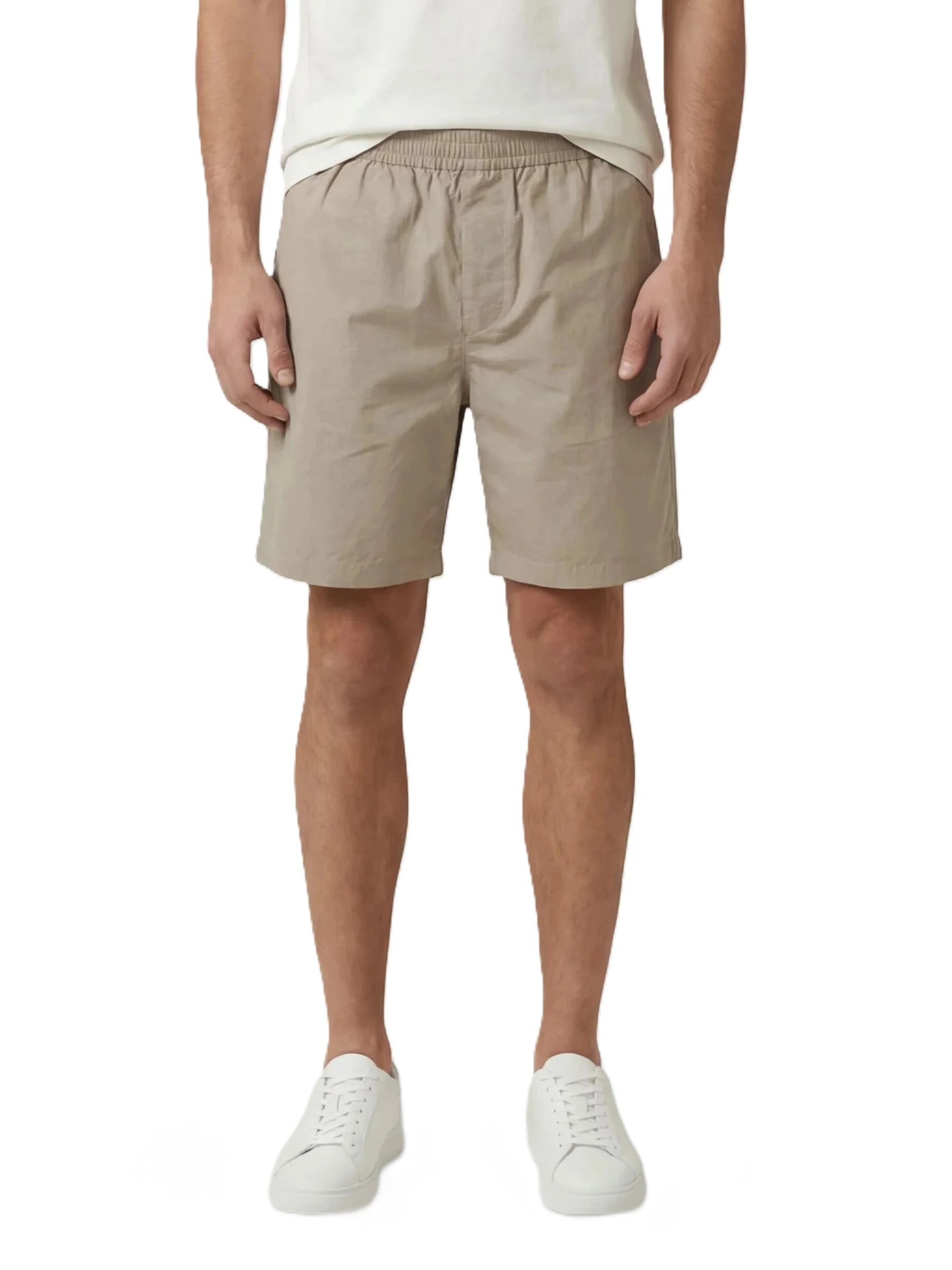 BERMUDA TAGLIO CORTO CON VITA ELASTICIZZATA UOMO GRIGIO