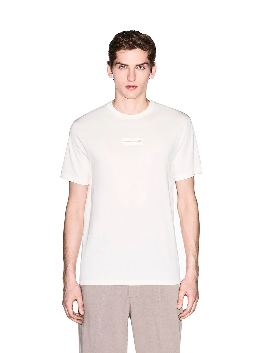 T-SHIRT MANICA CORTA CON STAMPA SUL PETTO UOMO BEIGE