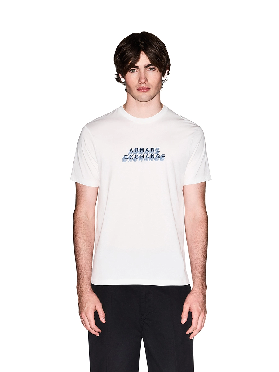 T-SHIRT MANICA CORTA CON LOGO 3D UOMO BIANCO