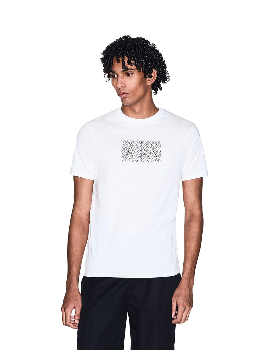 T-SHIRT MANICA CORTA CON GRAFICA LOGO UOMO BIANCO
