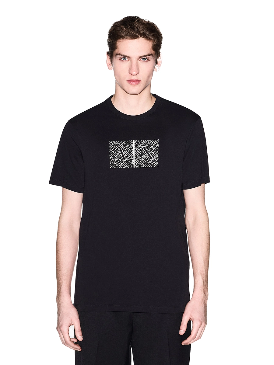 T-SHIRT MANICA CORTA CON GRAFICA LOGO UOMO NERO