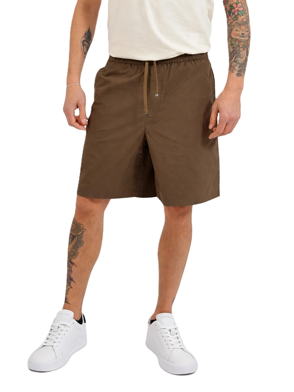 COSTUME BOXER CON COULISSE E LOGO VERTICALE UOMO VERDE