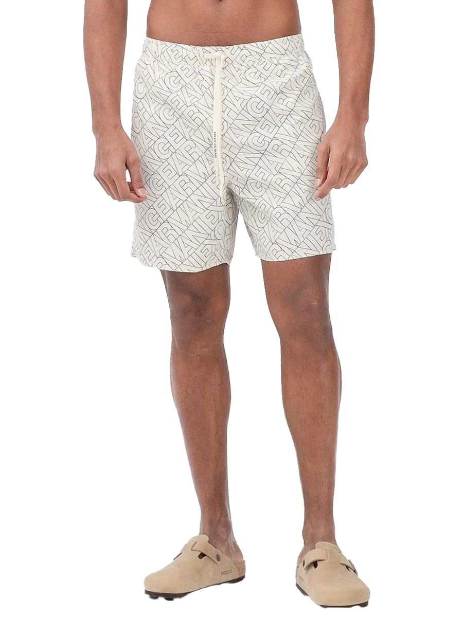 BOXER MARE CON STAMPA LETTERING UOMO BIANCO