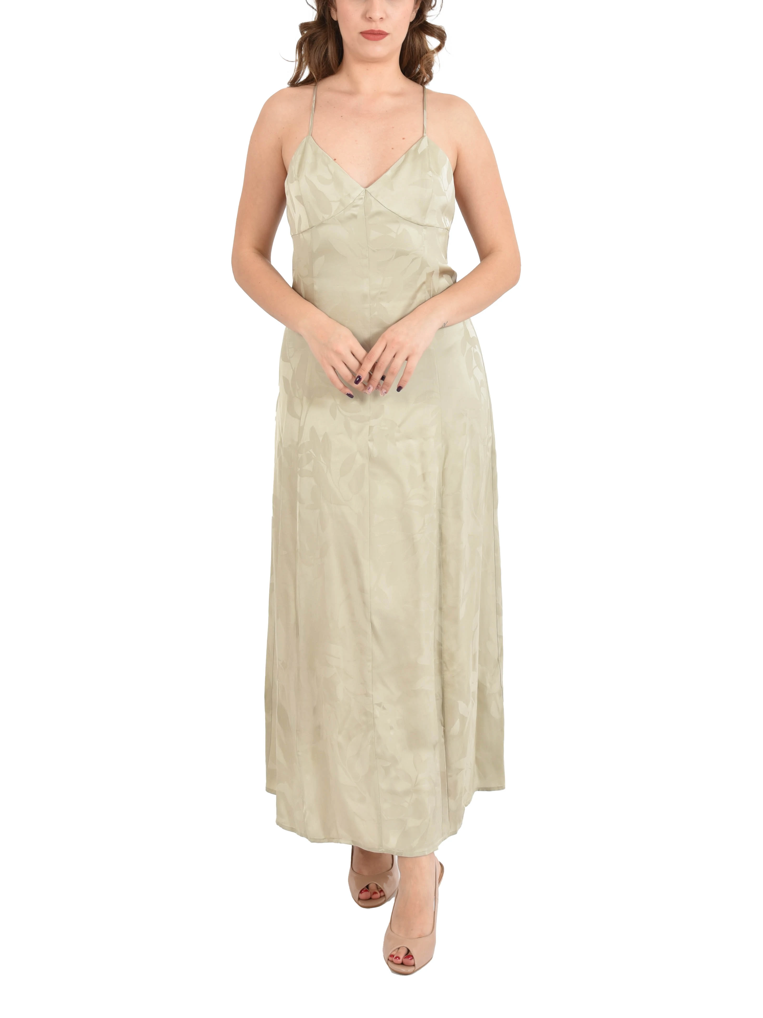 VESTITO LUNGO CON CHIUSURA ZIP NASCOSTA DONNA VERDE