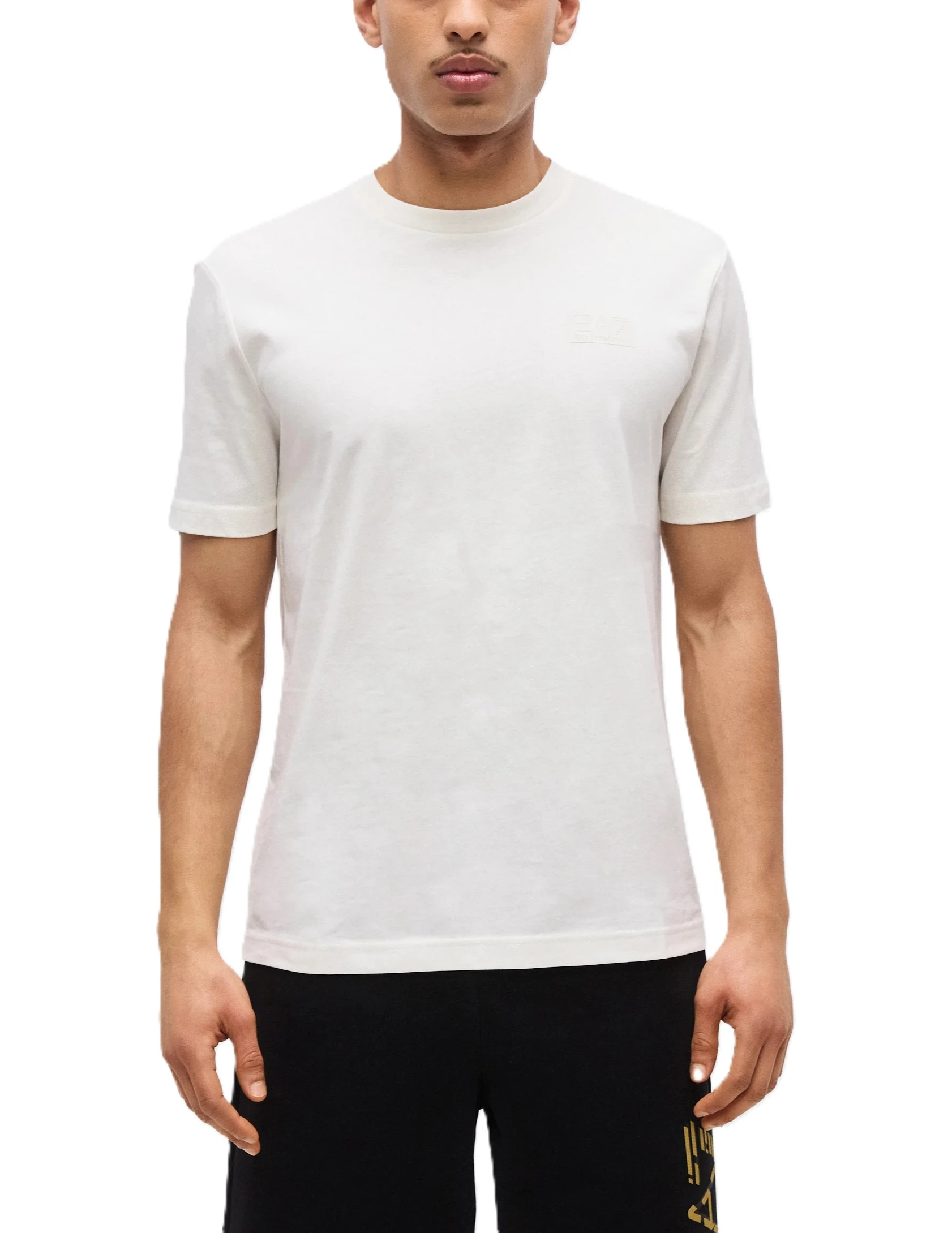 T-SHIRT MANICA CORTA IN COTONE  CON LOGO E MAXI STAMPA SUL RETRO UOMO BIANCO