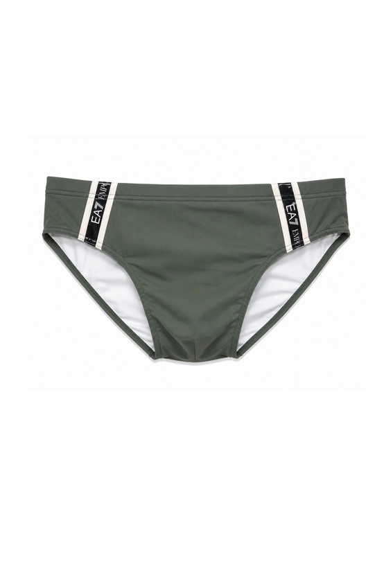 SLIP DA BAGNO CON BANDE LOGATE UOMO VERDE