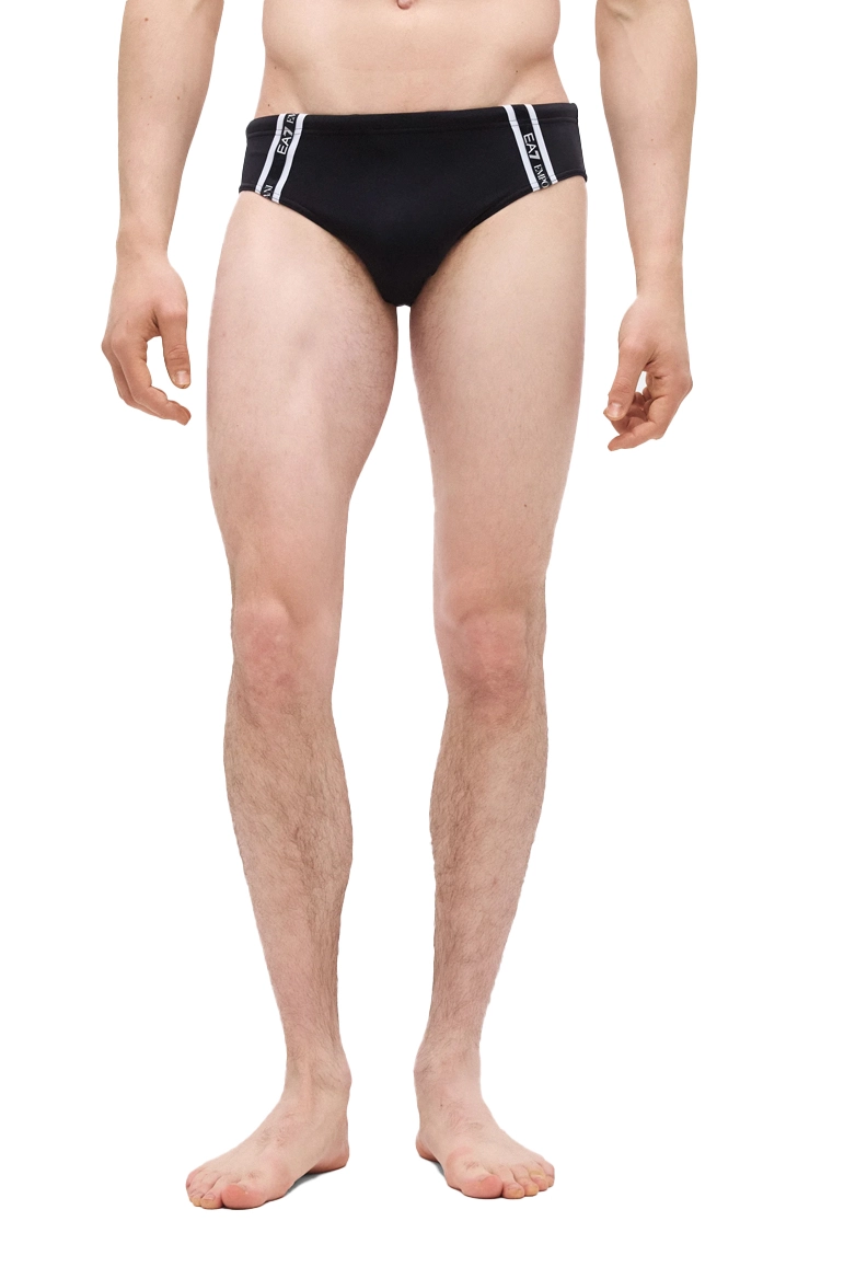 SLIP DA BAGNO CON FASCIA LATERALE LOGATA UOMO NERO