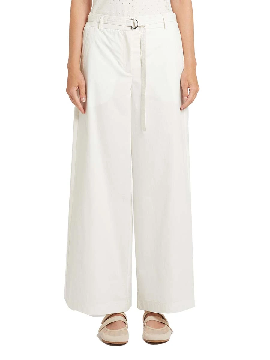 PANTALONI PALAZZO CON CHIUSURA NASCOSTA DONNA BIANCO