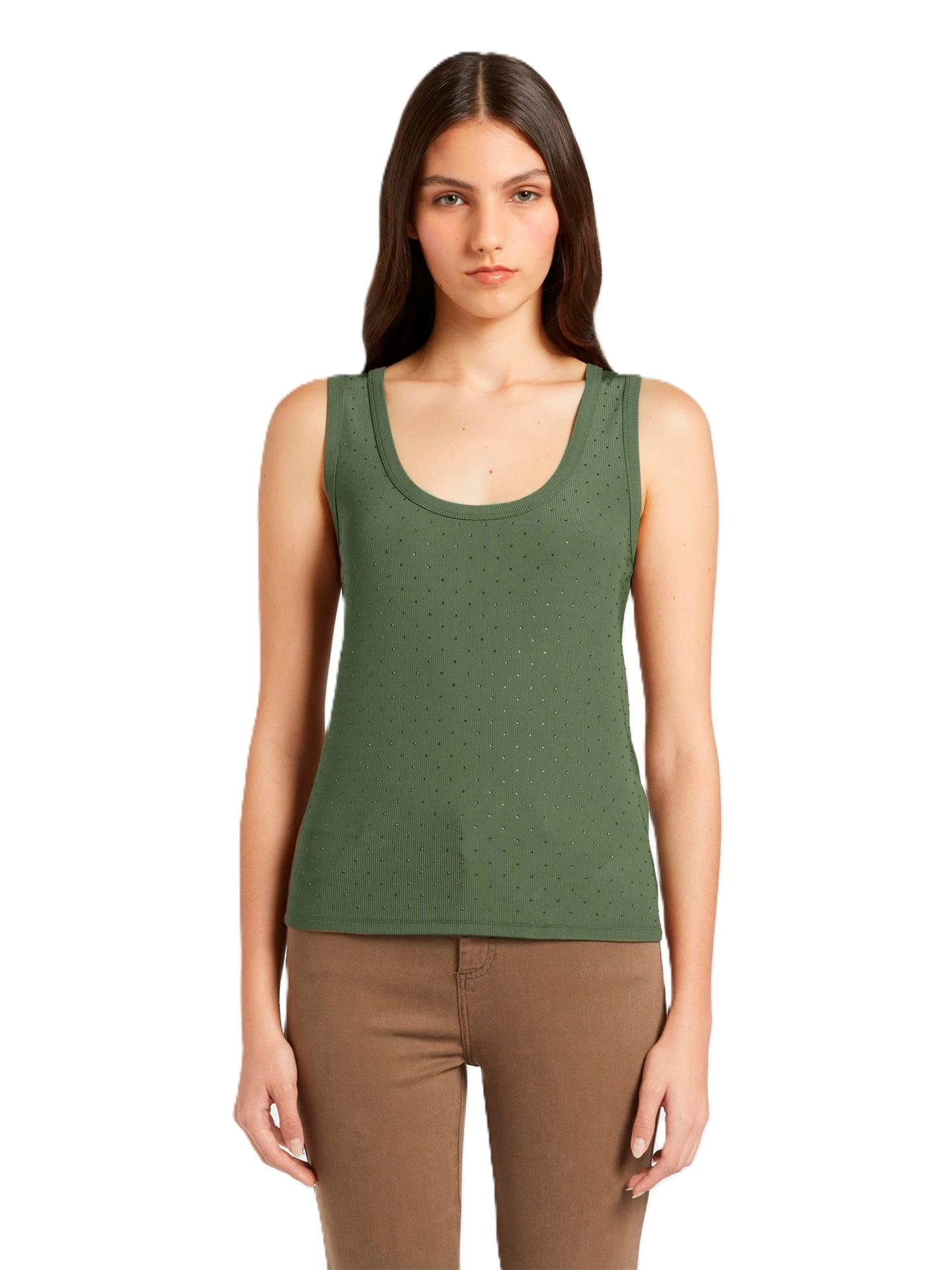 TOP CANOTTA FIT ADERENTE DONNA VERDE