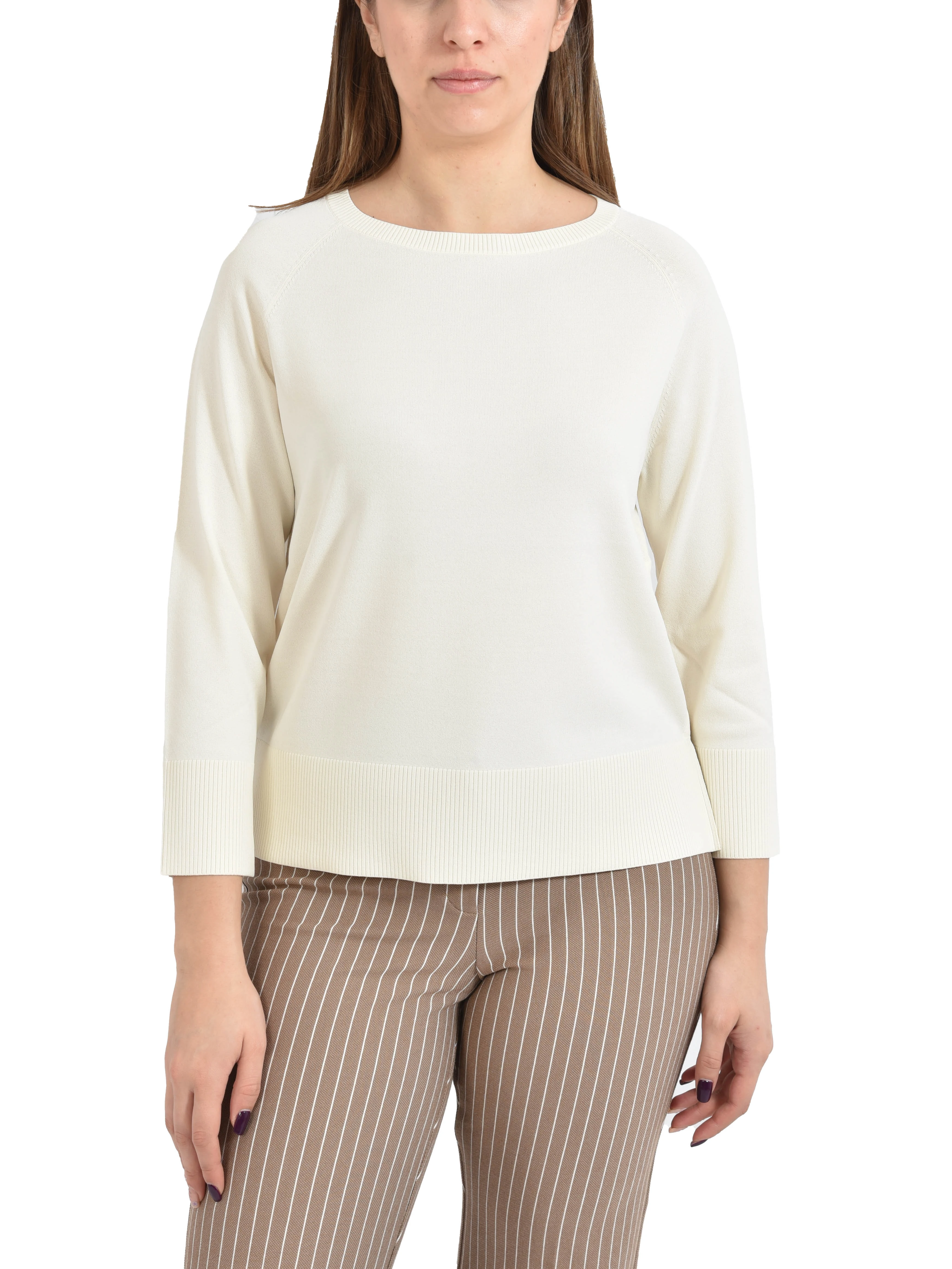 MAGLIA GIROCOLLO CON COULISSE REGOLABILE DONNA BIANCO