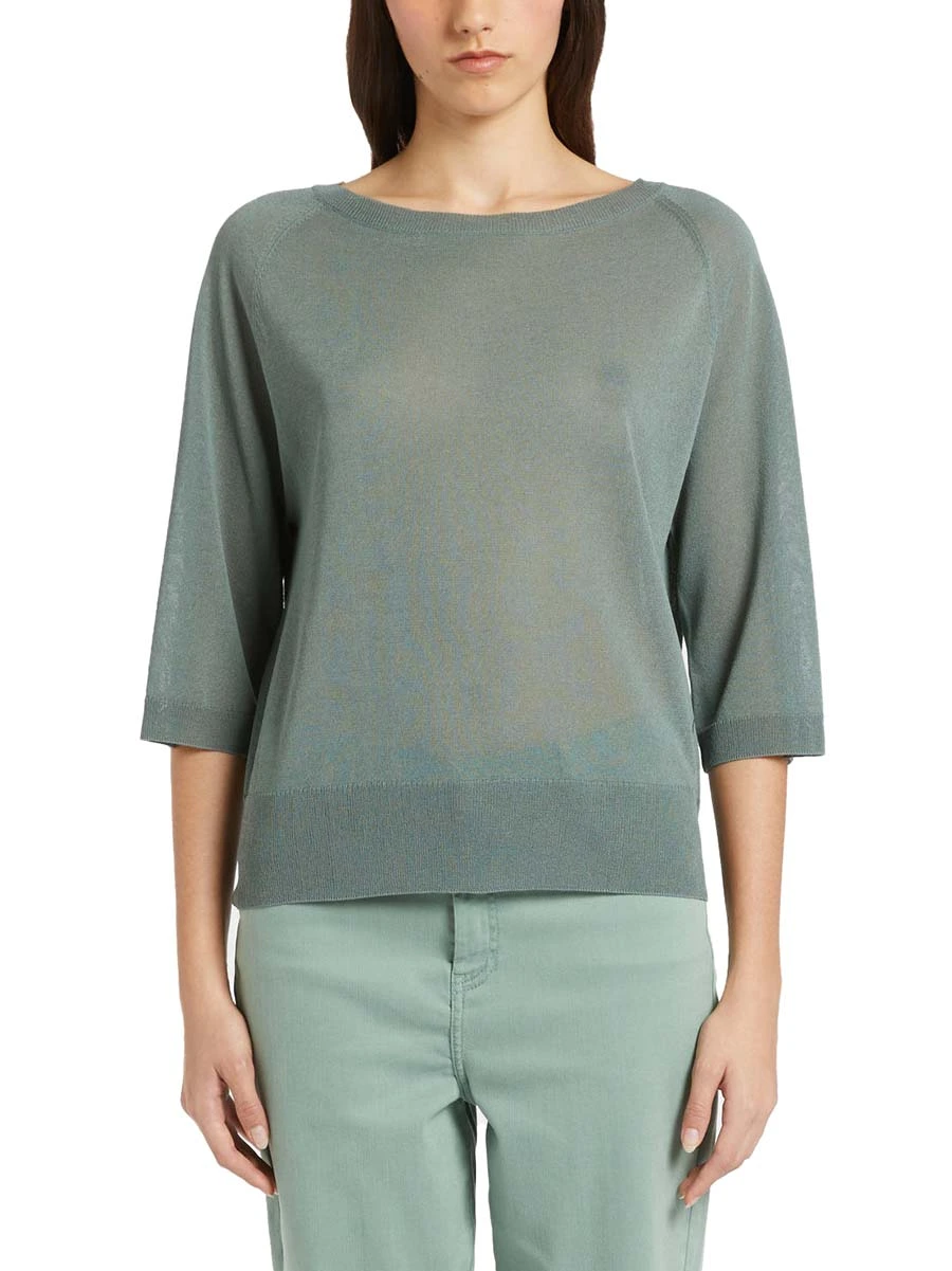 MAGLIA GIROCOLLO IN FILATO DI VISCOSA DONNA VERDE