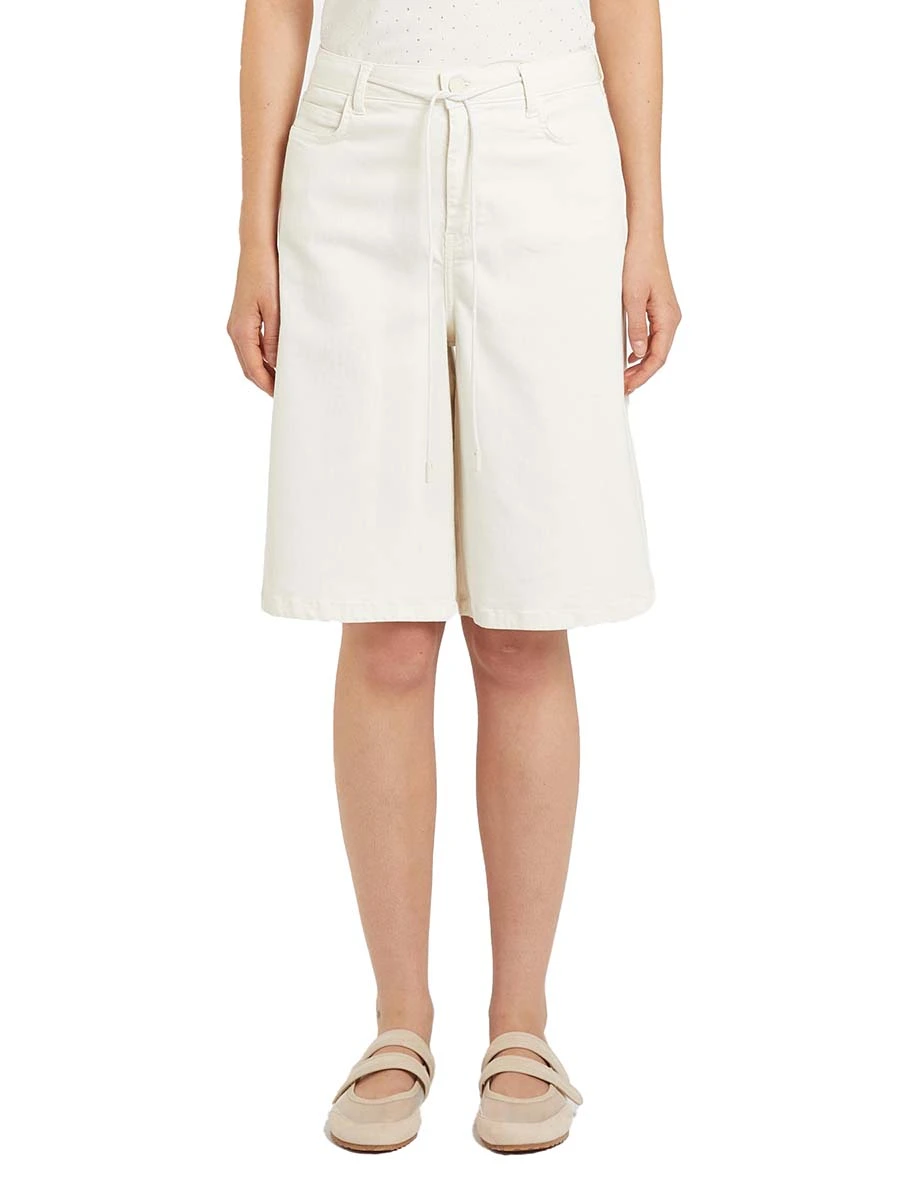 SHORTS  BERMUDA MISTO COTONE DONNA BIANCO