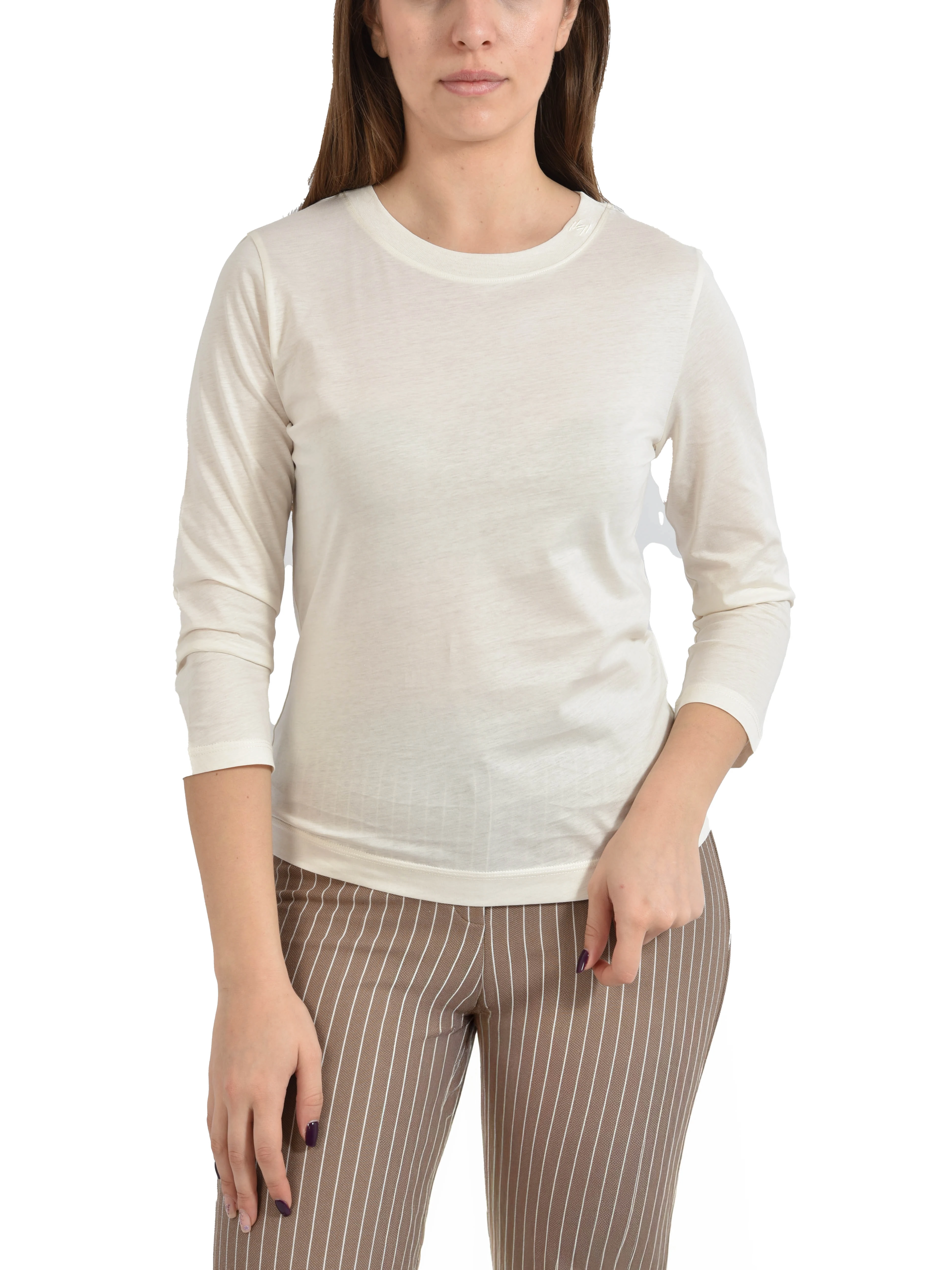 T- SHIRT MANICA CORTA IN JERSEY DI COTONE DONNA BIANCO