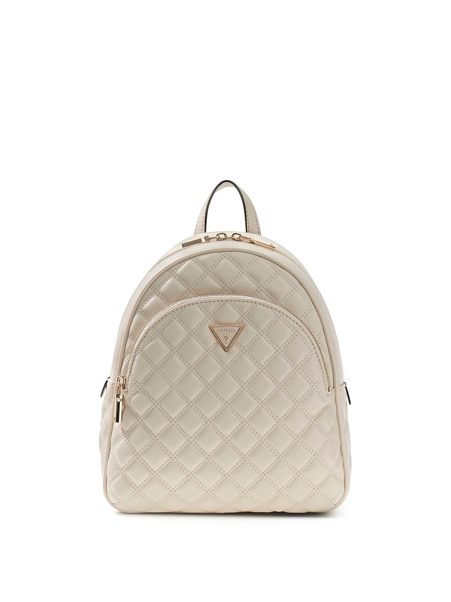 ZAINO IN SIMIPLELLE TRAPUNTATA CON DETTAGLI DORATI DONNA AVORIO