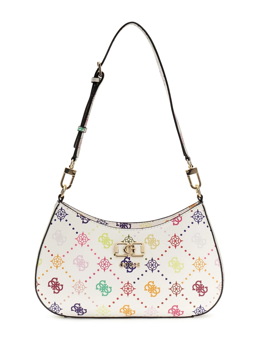 GUESS Borsa A Tracolla Zakaria: Logo In Rilievo, Ecopelle, Colore Pietra Multi, Taglia Unica