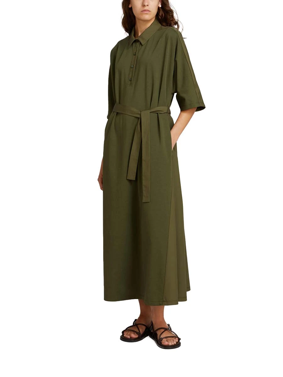 VESTITO CHEMISIER STILE POLO DONNA VERDE